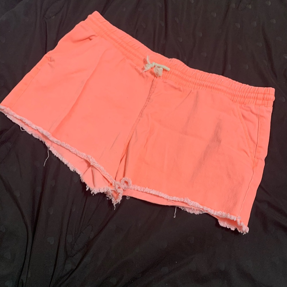 Sherbet orange shorts with drawstring waist